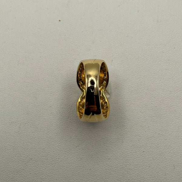 Bague en Or Jaune 18 Carats avec Diamants et Saphir 8.14 Taille 56