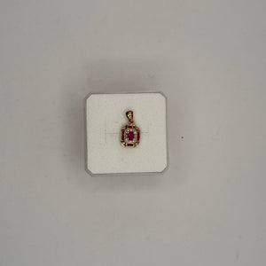 Pendentif Or Jaune 750/1000 avec Rubis et Diamants