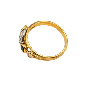 Bague Or Jaune Empierrée Oxyde de Zirconium