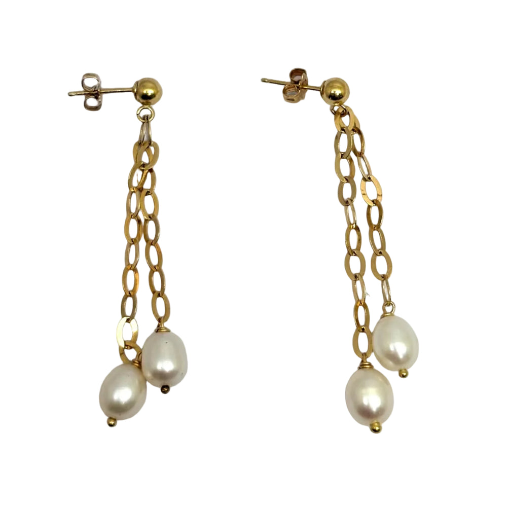 Boucles d'oreilles en or Jaune 18k Perle
