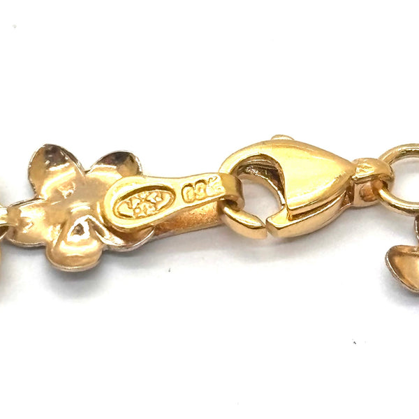 Collier Fleur de Tiaré en Or jaune et blanc 18K - 43Cm- 9.86g