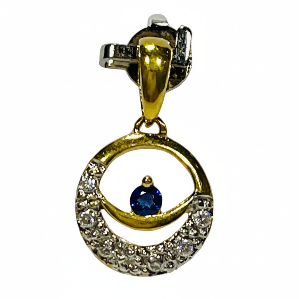 Pendentif Médaille en Or Jaune et Blanc 18K - 1.13G