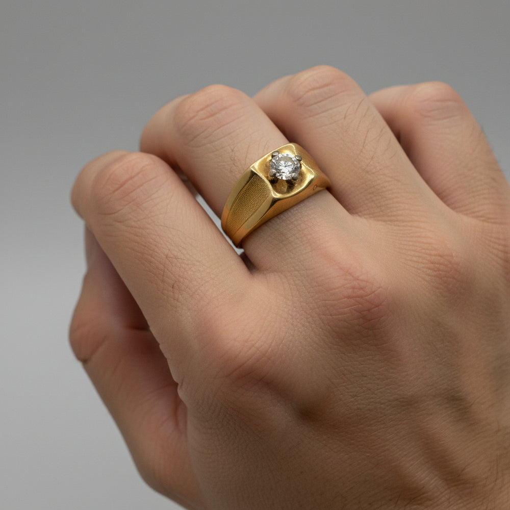 Chevalière en or jaune 18K Taille-60