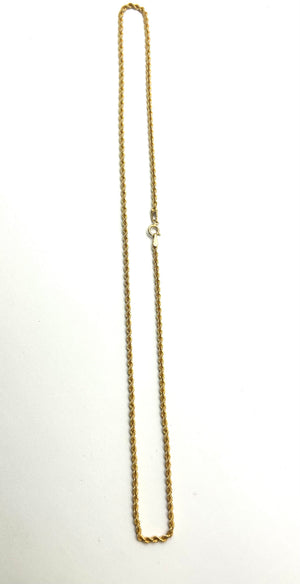 Collier Chaîne Or Jaune 18 Carats Maille Corde