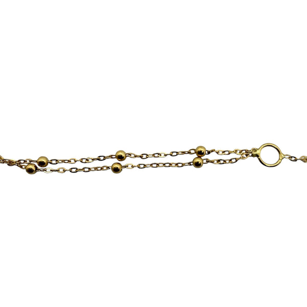 Bracelet Double Chaîne Maille Fantaisie Or Jaune