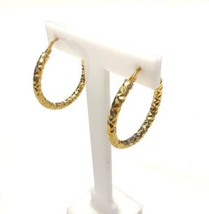 Boucles d'oreilles créoles en or jaune 18k 2.87 Grs