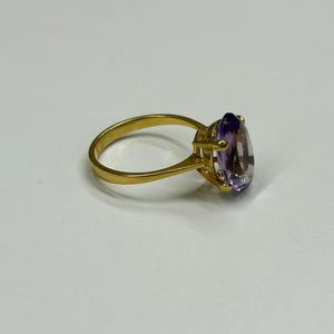Bague Or Jaune 18k avec Améthyste
