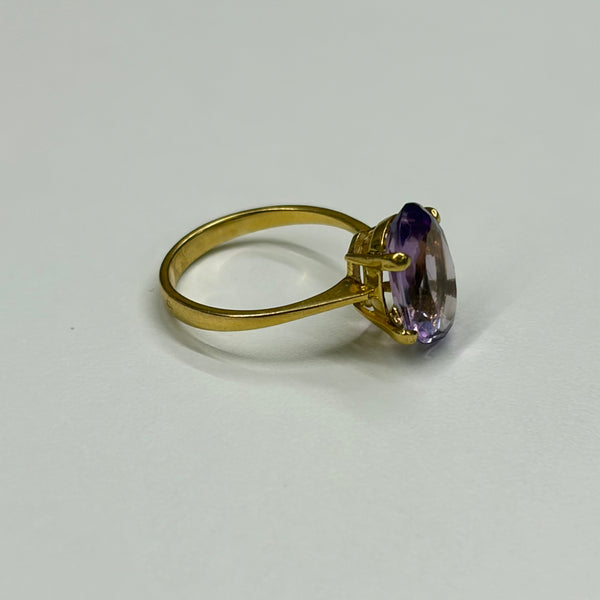 Bague Or Jaune 18k avec Améthyste