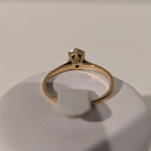 Bague Solitaire Or Jaune 18K avec Zirconium