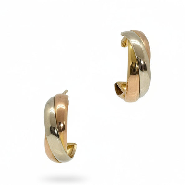 Boucles d'oreilles créoles 3 ors 18K - 1.58 Grs