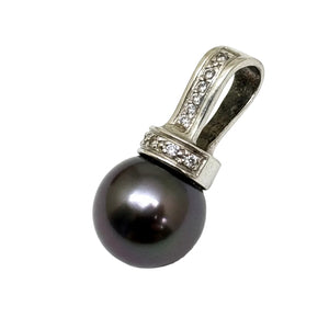 Pendentif perle de culture et diamants en or 18k - 2.75 G