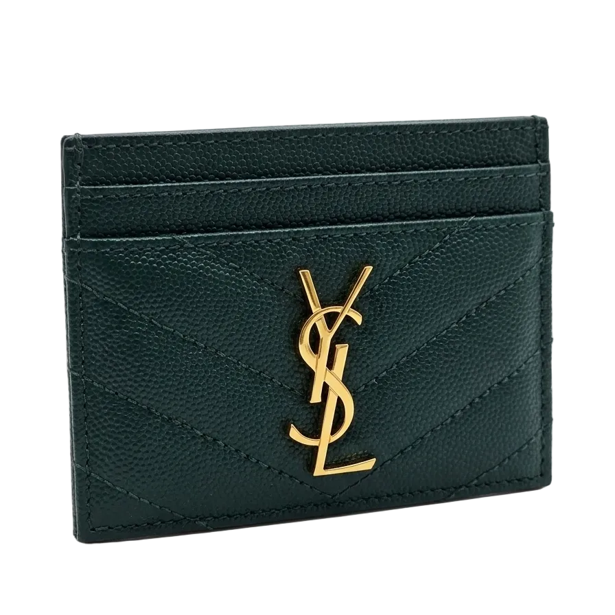 Porte-cartes YSL Cassandre vert bouteille - Com