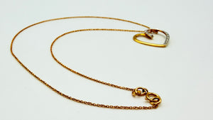 Chaine Collier Or Jaune Pendentif Coeur Zirconium
