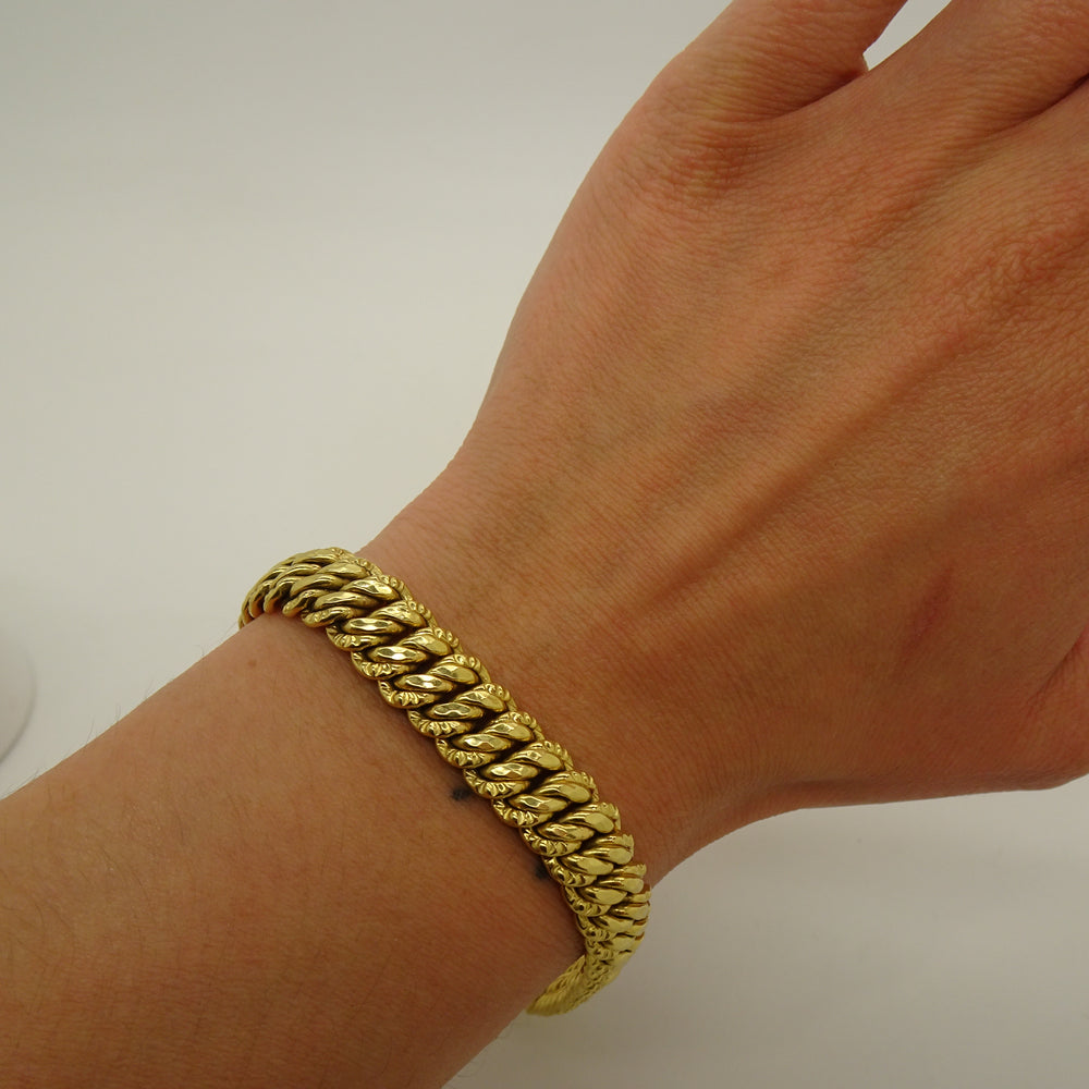 Bracelet Maillon Américain en Or Jaune 18 Carats - 16.93 Grs