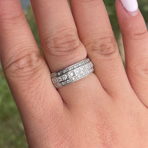 Bague en Or blanc 18 carats - Taille 54 4.40 Grs