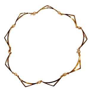 Collier Princesse Or Jaune avec Perles 18k
