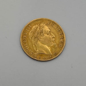 Pièce 10 Francs Napoléon 1867 en Or Jaune 18K