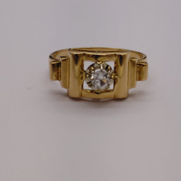 Bagues Tank en Or Jaune 18K Taille-54