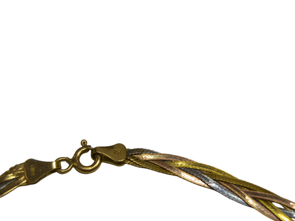 Collier Tressé en Or Jaune, Blanc ou Rose 18K