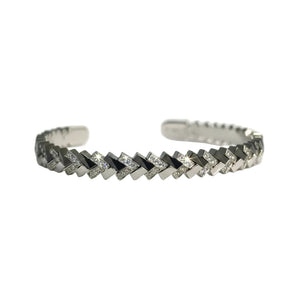 Jonc en or blanc avec diamants 18k - 21.04 G