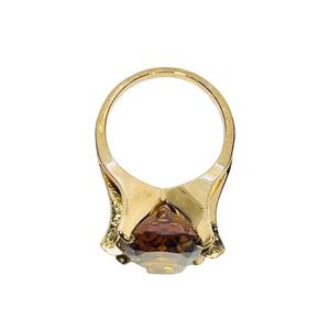 Bague avec citrine en Or Jaune 18k
