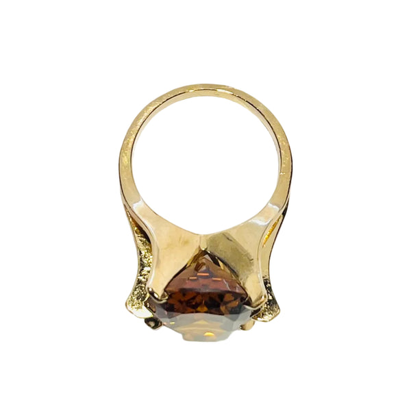 Bague avec citrine en Or Jaune 18k