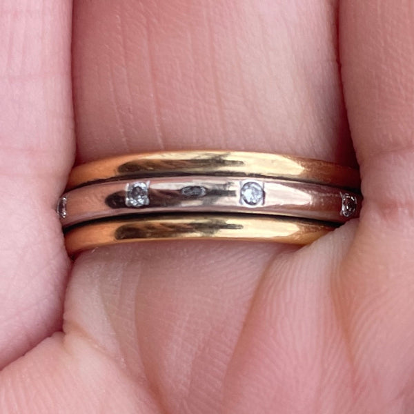 Bague Alliance Or Jaune et Blanc 18K Taille-51