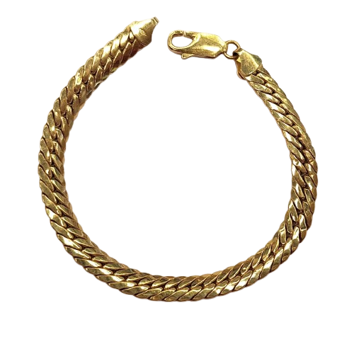 Bracelet Gourmette Or Jaune 18 Carats Maille Anglaise