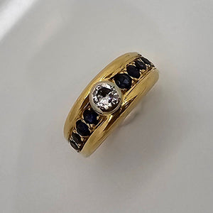 Bague Demi Tour en Or Jaune 18 K - Taille 51
