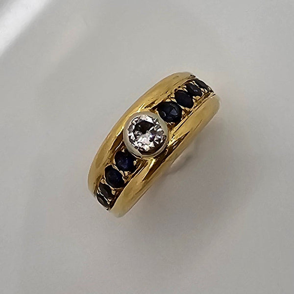 Bague Demi Tour en Or Jaune 18 K - Taille 51