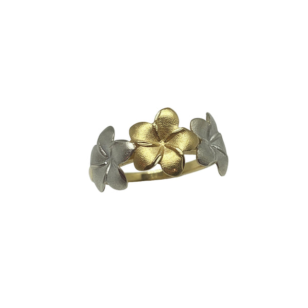 Bague Or Jaune Demi Tour Fleur 18 Carats - Taille 51.5 1.65 Grs