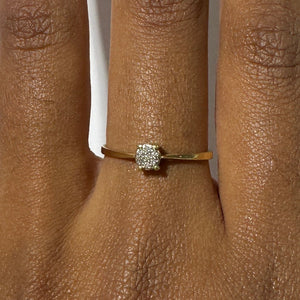 Bague Empierrée en Or Jaune avec Diamants 18K Taille : 54