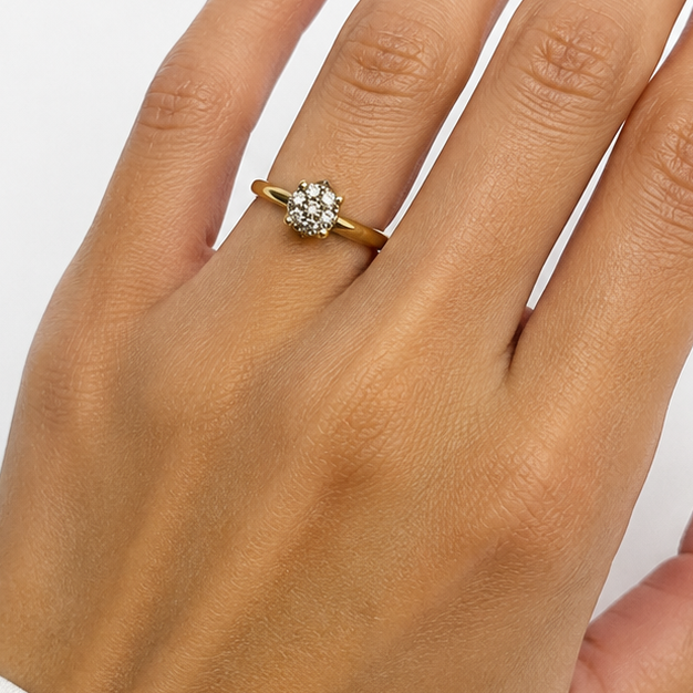 Bague Solitaire en or 18 carats avec diamants