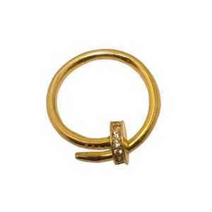 Bague Demi Tour Or Jaune 18K avec Oxyde