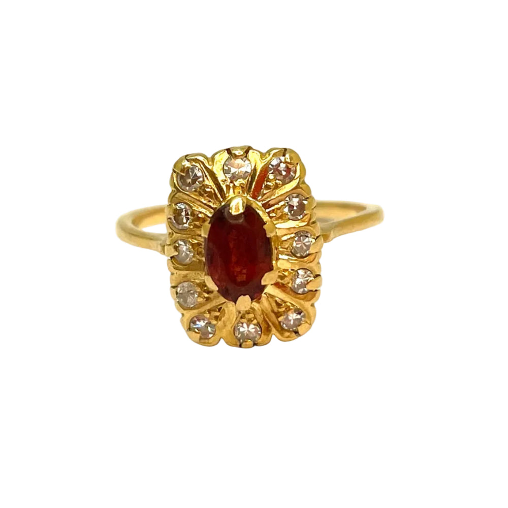 Bague Marquise en Or Jaune 18K - Taille 49 - 3.11G
