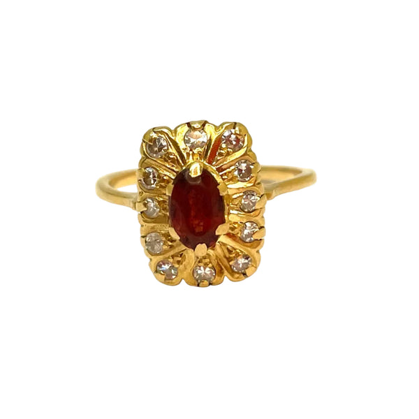 Bague Marquise en Or Jaune 18K - Taille 49 - 3.11G