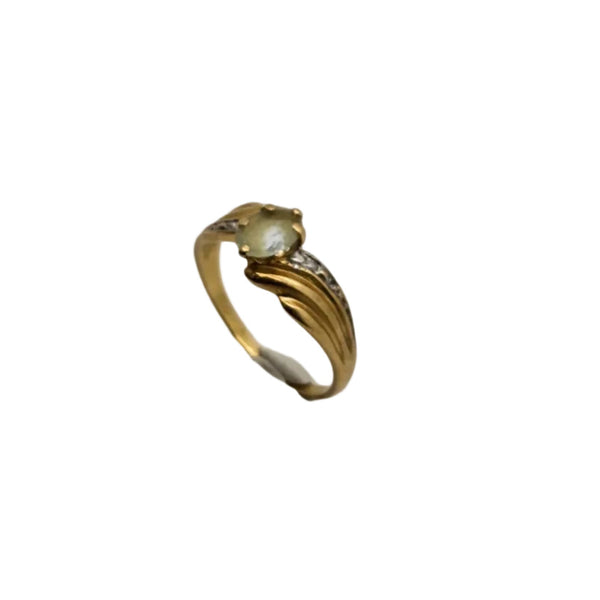 Bague Solitaire Or Jaune 18K Oxyde de Zirconium - 2.66 G