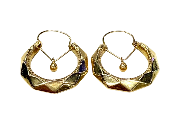 Créoles d'Oreilles en Or Jaune 18k - 3 Grs