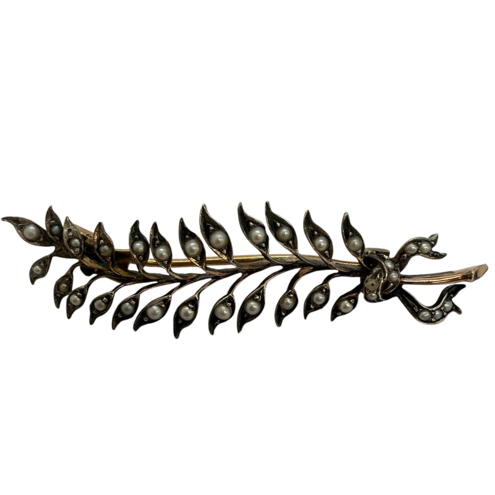 Broche feuille en or jaune 18K 5.88 Grs