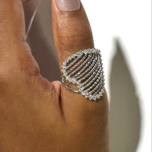Bague en Or Blanc avec Cœur et Oxyde de Zirconium 18K
