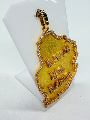 Pendentif Carte île Maurice Or Jaune 18k