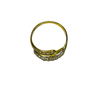 Bague en Or Jaune et Blanc 18K - 3.72 Grs - Taille 60