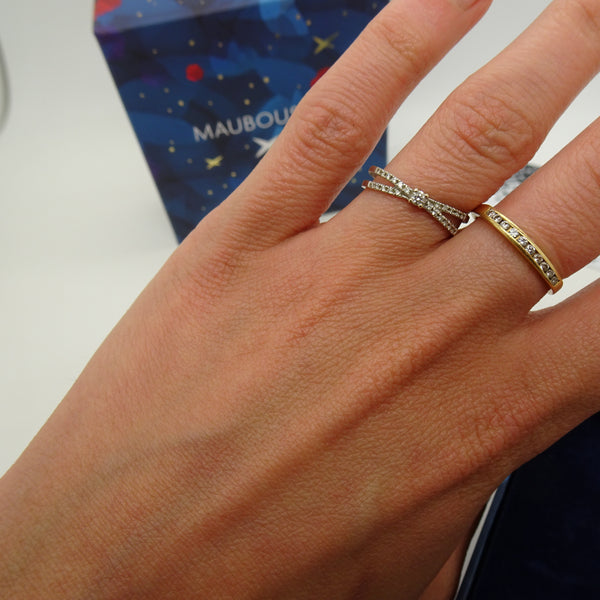 Bague Signée Mauboussin en Or Blanc avec Diamants - T 54