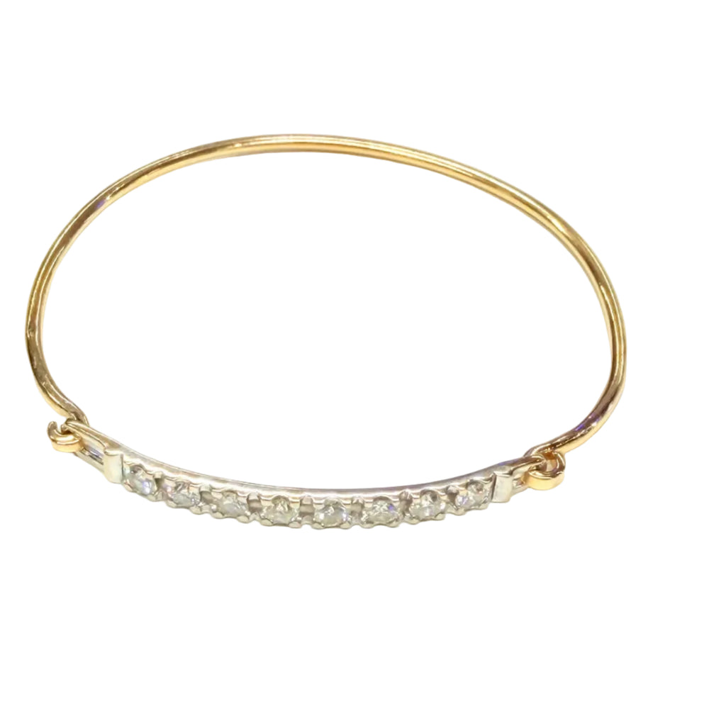 Bracelet jonc en Or jaune et blanc 18k avec diamants