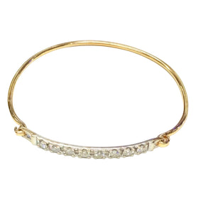 Bracelet jonc en Or jaune et blanc 18k avec diamants