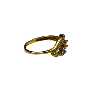 Bague en or jaune 750 avec zirconium