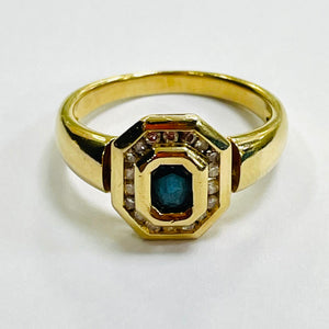 Chevalière en Or 18K Jaune avec Onyx et Diamants - Taille 55 - 5.04G