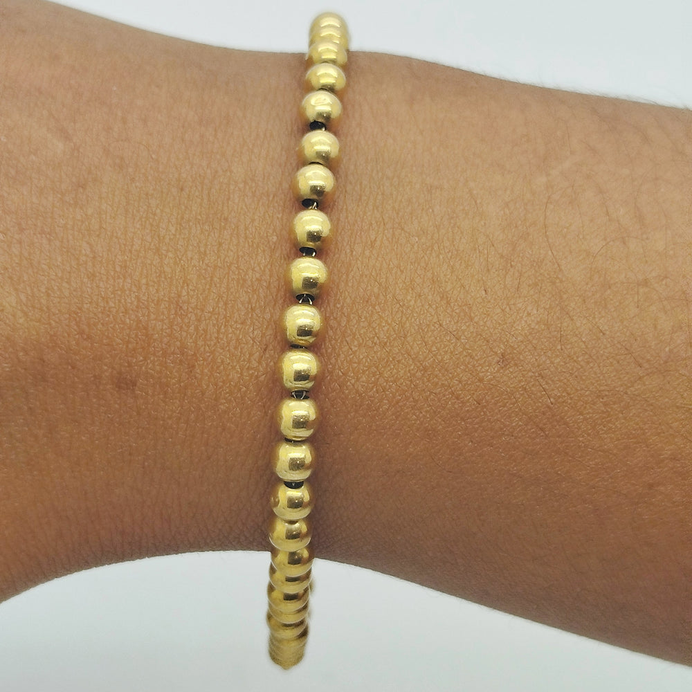 Bracelet Maillon Boule en Or Jaune 18K 3.05g