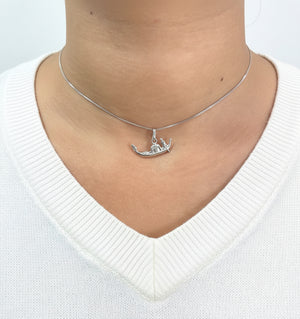 Pendentif Égyptien en Or Gris 18k - 1.39 Grs