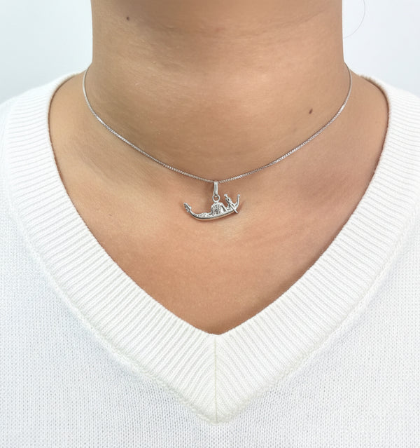 Pendentif Égyptien en Or Gris 18k - 1.39 Grs